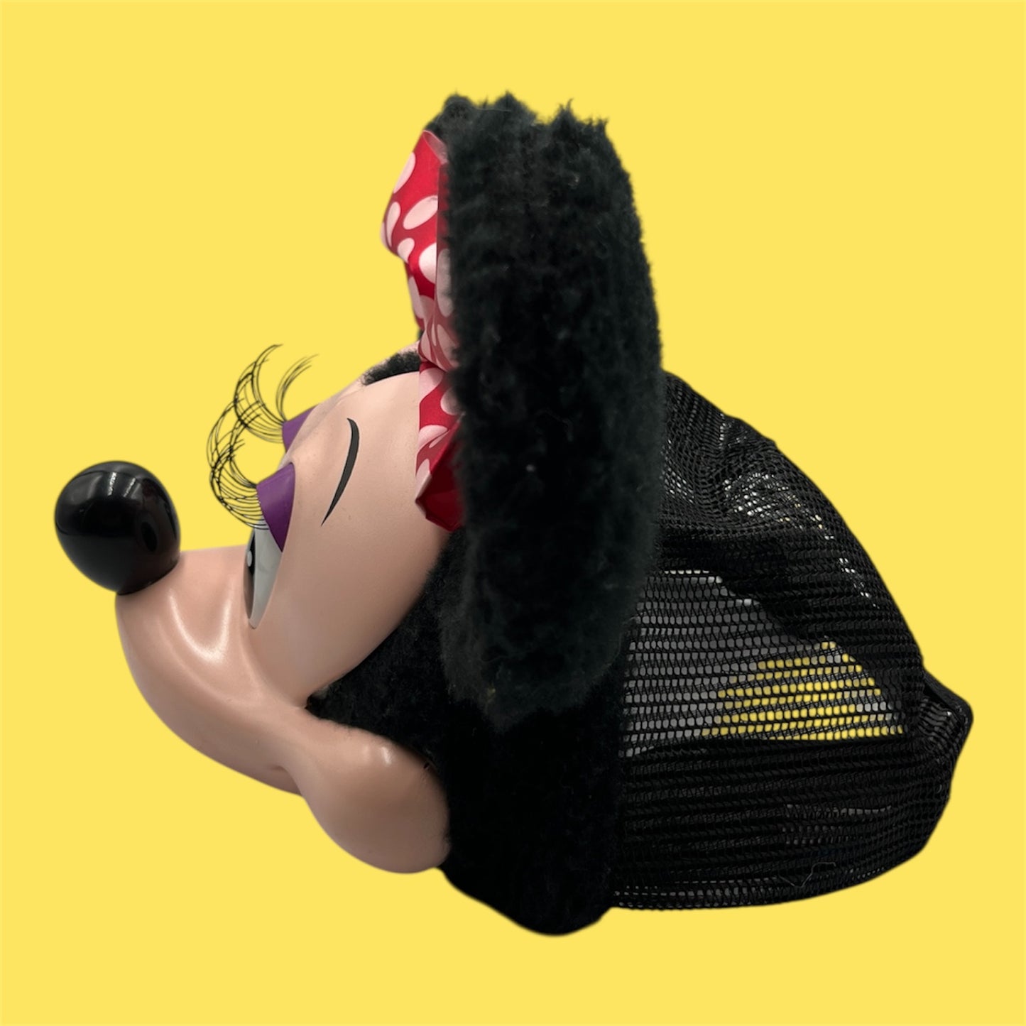 Vintage★Minnie Mouse★ミニーマウス★3D CAP★HAT★帽子★ビンテージ★ぬいぐるみ★フィギュア★人形★まつ毛あり