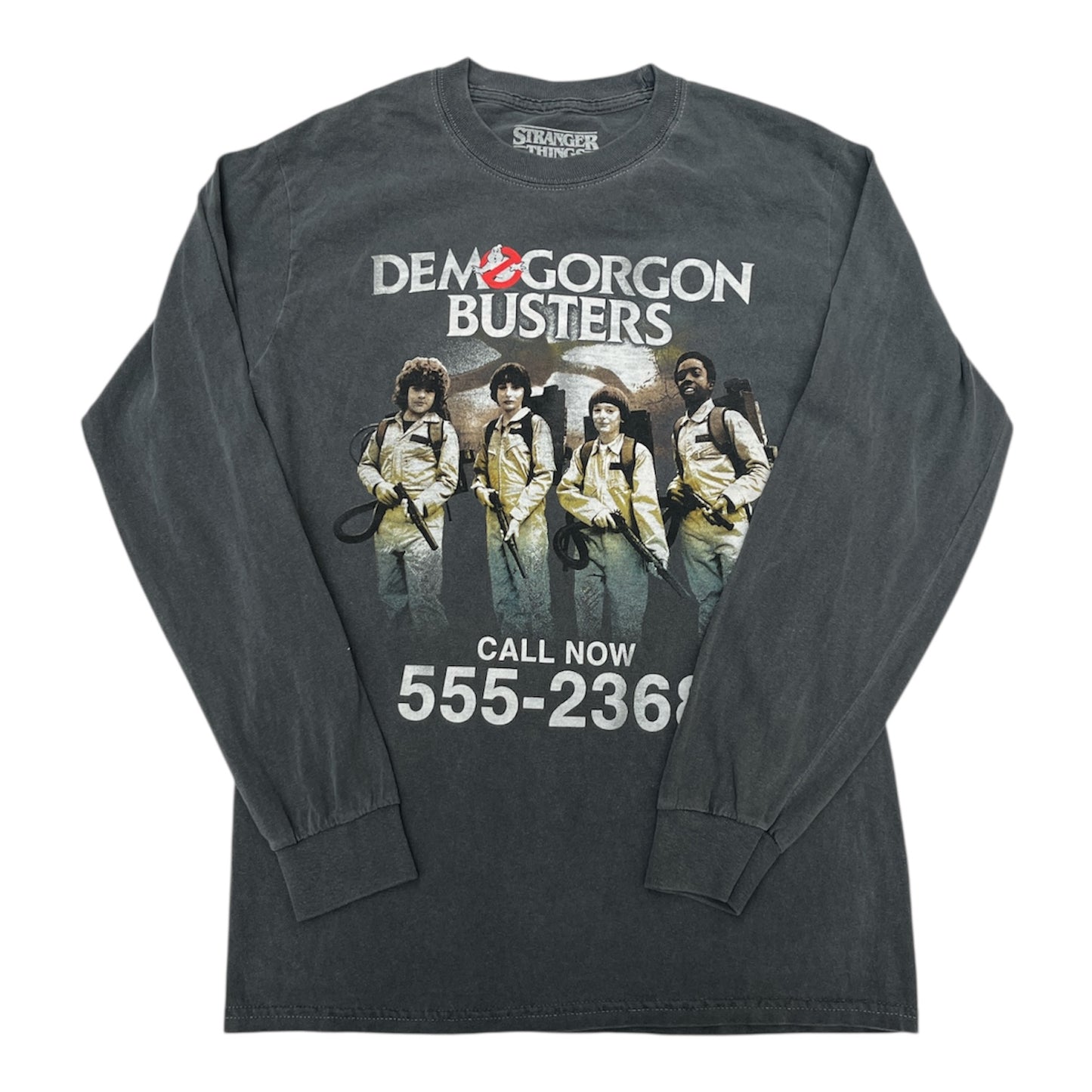 STRANGER THINGS★ストレンジャーシングス★DEMOGORGON BUSTERS★デモゴルゴンバスターズ★ロンT★ダスティン★マイク★ウィル★ルーカス★used★Sサイズ