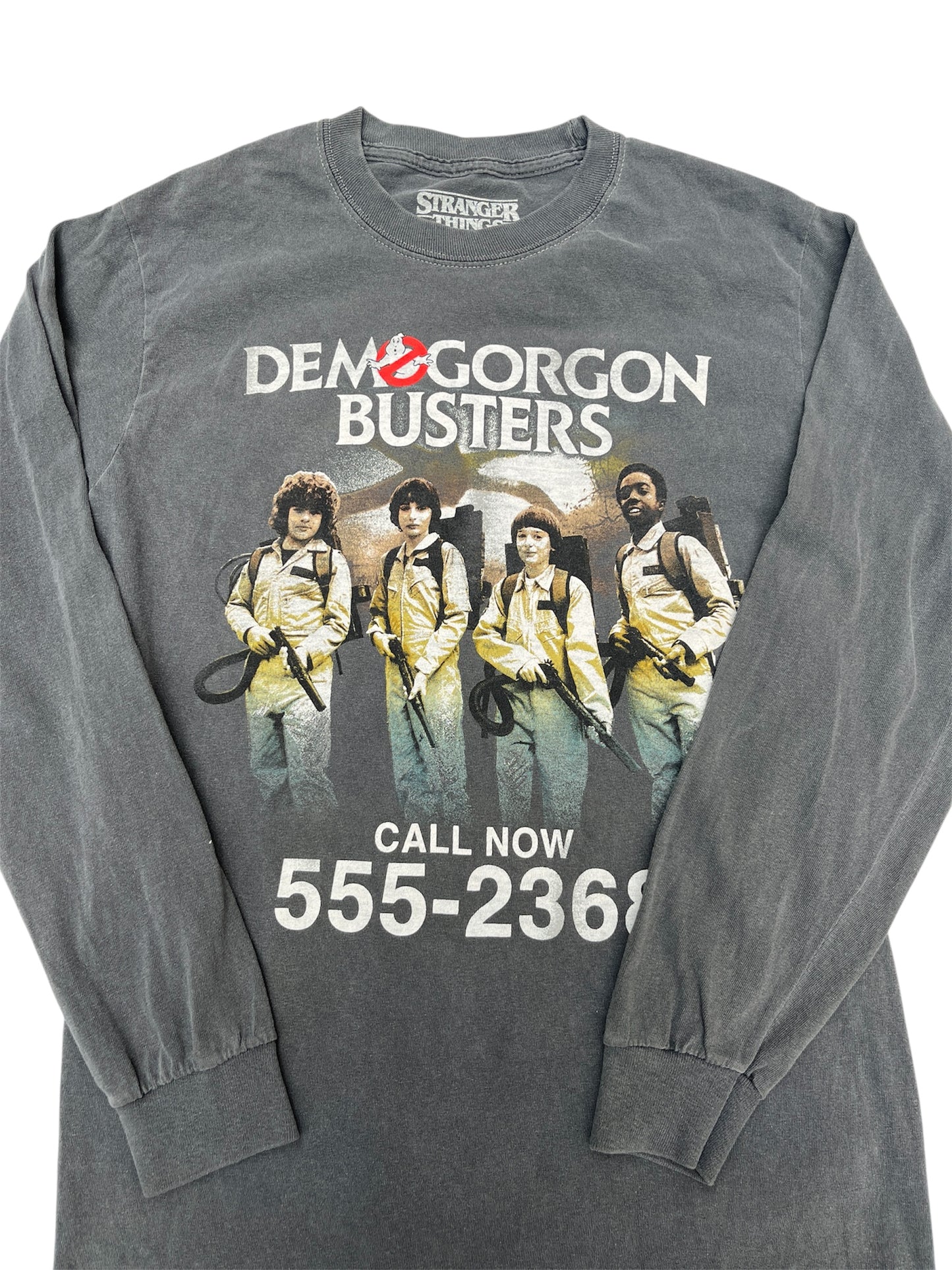 STRANGER THINGS★ストレンジャーシングス★DEMOGORGON BUSTERS★デモゴルゴンバスターズ★ロンT★ダスティン★マイク★ウィル★ルーカス★used★Sサイズ