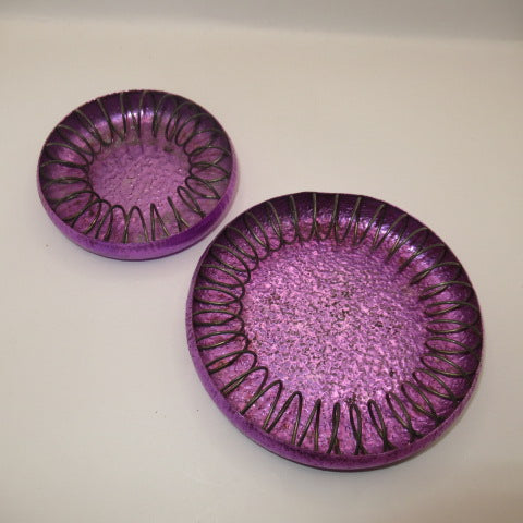 ビンテージ★Vintage★Ashtray★灰皿★小物入れ★ジュエリートレイ★2個セット★パープル★お皿★トレー