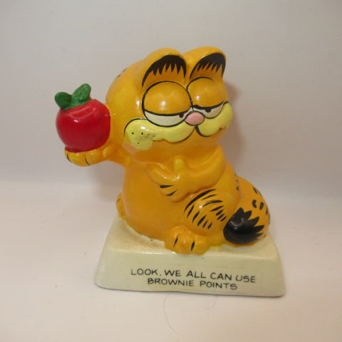 80's★GARFIELD★ガーフィールド★陶器★置物★リンゴ★ビンテージ★フィギュア★人形★ぬいぐるみ