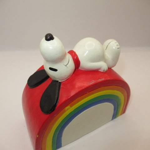 1970年★70's★Peanuts★ピーナッツ★Snoopy★スヌーピー★BANK★貯金箱★フィギュア★人形★ビンテージ★レインボー★虹