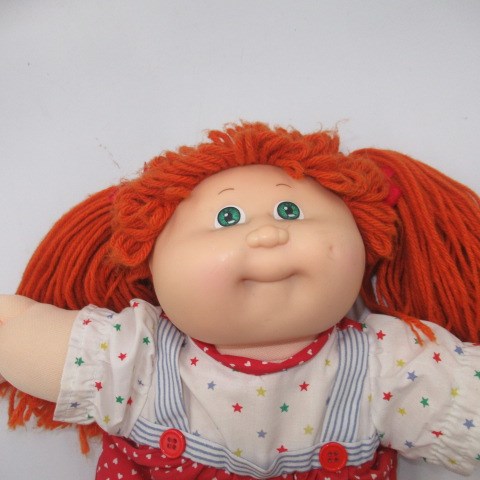 80's★Cabbage patch kids★vintage★cabbage doll★baby★red hair★star★heart★ 
