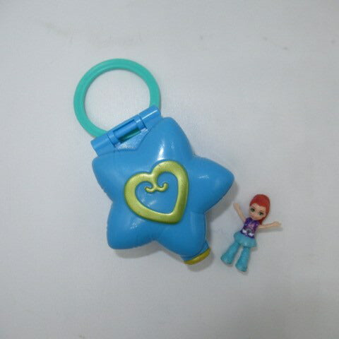 2017年★Polly Pocke★ポーリーポケット★コンパクト★復刻版★フィギュア★人形★ぬいぐるみ★★ビンテージ★キーホルダー★星★ブルー★