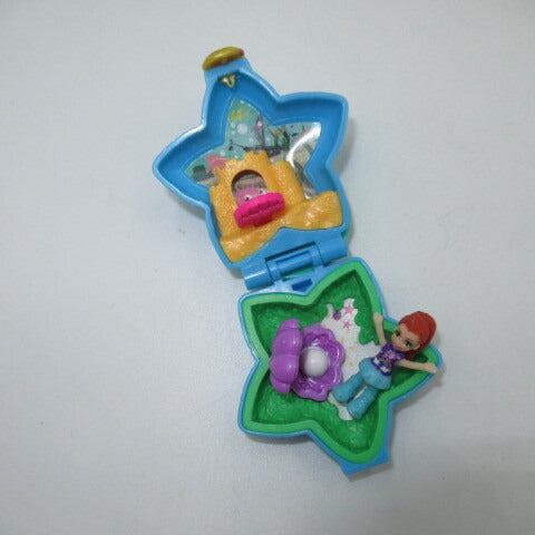 2017年★Polly Pocke★ポーリーポケット★コンパクト★復刻版★フィギュア★人形★ぬいぐるみ★★ビンテージ★キーホルダー★星★ブルー★