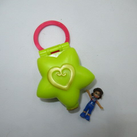 2017★Polly Pocke★Compact★Reprint★Figure★Doll★Plush★★Vintage★Keychain★Star★Yellow★ 