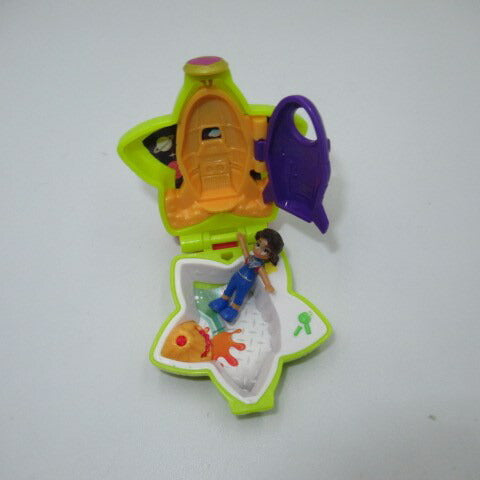 2017★Polly Pocke★Compact★Reprint★Figure★Doll★Plush★★Vintage★Keychain★Star★Yellow★ 
