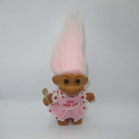 90's★Russ Trolls★Troll★Troll★★Figure★Doll★Plush★Vintage★SHORT ORDER COOK★Pink★ 