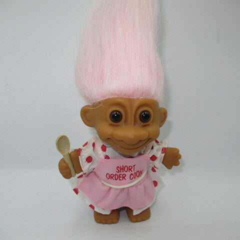 90's★Russ Trolls★Troll★Troll★★Figure★Doll★Plush★Vintage★SHORT ORDER COOK★Pink★ 