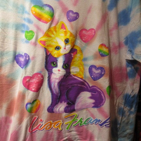 LISA FRANK★リサフランク★Tシャツ★フィギュア★人形★ぬいぐるみ★タイダイ★Lady's★Lサイズ★Kitty★ネコ★新品★