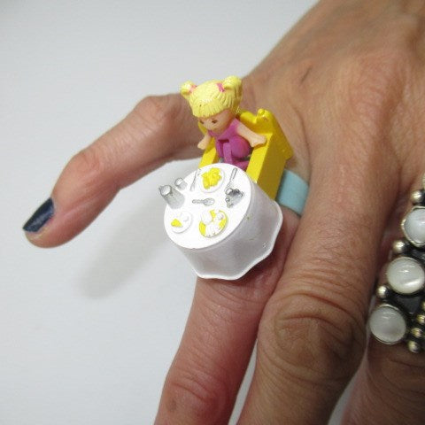 Vintage ★ Pollypocket ★ Polly Pocket ★ Compact ★ Doll ★ Figure ★ Play house ★ Miniature ★ Ring ★ Square ★ Coral ★ 