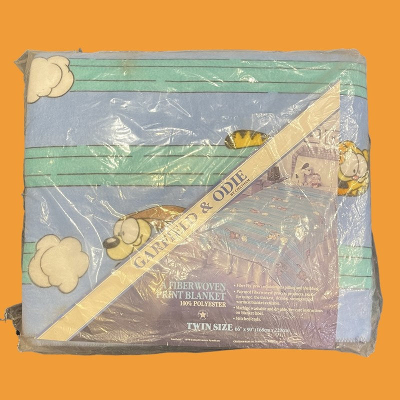 80's★GARFIELD★ガーフィールド★ODIE★オーディー★ブランケット★毛布★デッドストック★フィギュア★人形★ぬいぐるみ★ビンテージ★