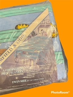 80's★GARFIELD★ガーフィールド★ODIE★オーディー★ブランケット★毛布★デッドストック★フィギュア★人形★ぬいぐるみ★ビンテージ★