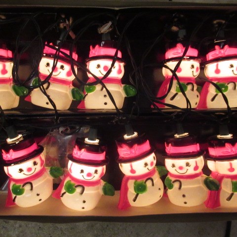 ビンテージ★クリスマスライト★パーティーライト★SNOWMEN★スノーマン★雪だるま★サンタクロース★フィギュア★人形★ぬいぐるみ★