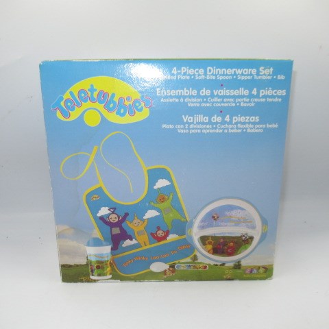 1999年★90's★Teletubbies★テレタビーズ★４-piece Dinnerware Set★ディナーセット★ビブ・トレー・タンブラー・スプーン★未使用★フィギュア★人形★