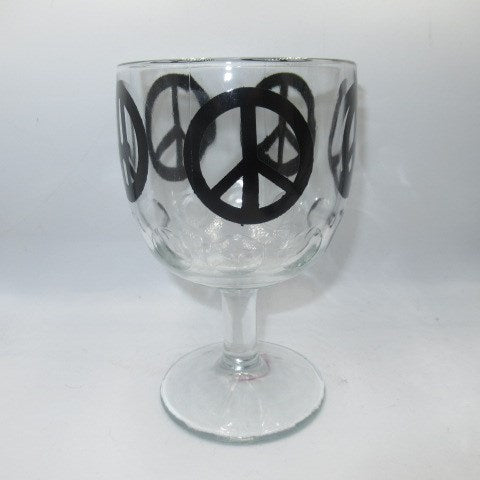 Vintage★70's★Peace Mark★PEACE★Goblet Mug★Glass★Cup★Figure★Doll★Plush★ 