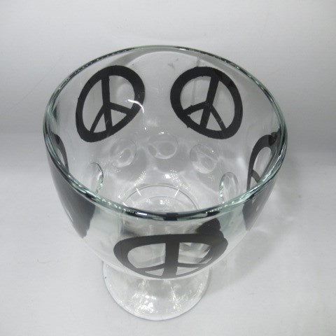 Vintage★70's★Peace Mark★PEACE★Goblet Mug★Glass★Cup★Figure★Doll★Plush★ 