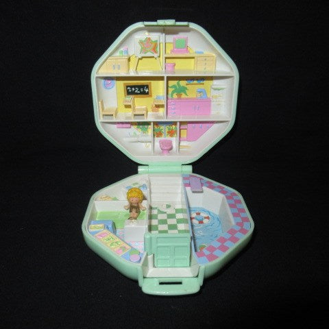 90's★Polly Pocket★ポーリーポケット★コンパクト★ままごと★ミニチュア★ドールハウス★人形★フィギュア★ぬいぐるみ★グリーン★８角形★
