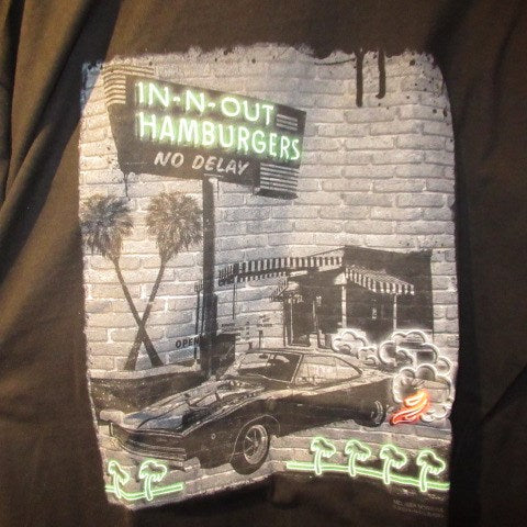 IN-N-OUT★Hamburger★California★T-shirt★Long Sleeve★Long T★Black★New★Men's★L size★ 