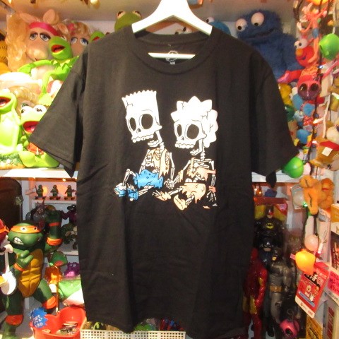 The Simpsons★Simpsons★Bart &amp; Lisa★Skeleton★T-shirt★Men's★Size L★New★ 