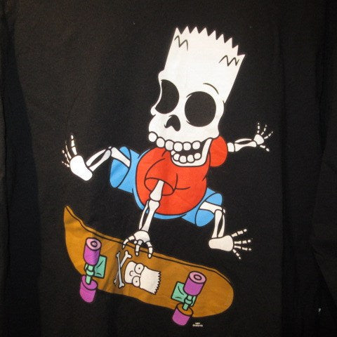 The Simpsons★Simpsons★Bart★skate★Skateboard★Skeleton★Long Sleeve★Long T★T-shirt★Men's★Size L★USED★ 