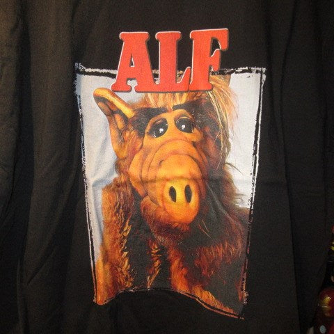 ALF★アルフ★Tshirt★Tシャツ★XLサイズ★人形★ぬいぐるみ★フィギュア★□★ブラック★★