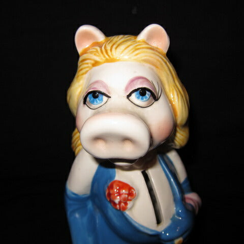 底蓋無し★ビンテージ★マペットショー★ミスピギー★Miss Piggy★貯金箱★コインバンク★BANK★ぬいぐるみ★人形★フィギュア★セサミストリート★