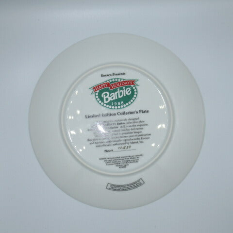 1988★80's★Barbie★Barbie★Happy Holidays Barbie★Plate★Pottery★Doll★Figure★Plate★Christmas★Dress★Red 