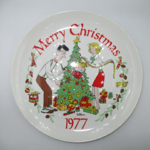 1977年★70's★ヴィンテージ★ビンテージ★VINTAGE★クリスマス★Christmas★Dennis the Menace★Christmas Plate★Hank Ketcham★Made in Japan★★Holiday Display★Collectible★Cartoon★フィギュア★人形★おもちゃ★陶器