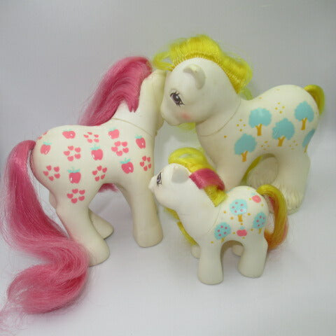 ビンテージ★G1★80's★My Little Pony★マイリトルポニー★ファミリー★３体セット★親子★人形★フィギュア★Apple Delight★アップルデライト