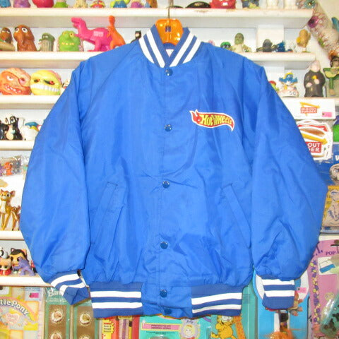 デッドストック★Hot Wheel★ホットウィール★スタジャン★ジャンバー★サテン★フィギュア★人形★ビンテージ★ブルー★YOUTH　Lサイズ