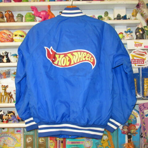 デッドストック★Hot Wheel★ホットウィール★スタジャン★ジャンバー★サテン★フィギュア★人形★ビンテージ★ブルー★YOUTH　Lサイズ