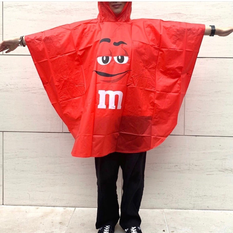 New★m&amp;m's★M&amp;M's★Rain poncho★Raincoat★Red★Figure★Doll★ 