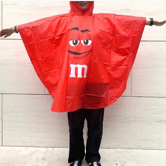 新品★m＆m's★エムアンドエムズ★レインポンチョ★レインコート★レッド★フィギュア★人形★