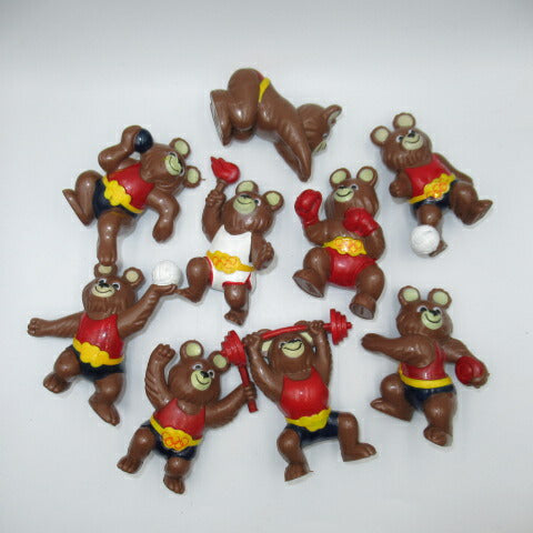 コンプリートセット★９体セット★1979年★モスクワオリンピック★MOSCOW OLYMPIC★MISHA★こぐまのミーシャ★PVCフィギュア★マラソン★バレー★サッカー★砲丸投げ★水泳★重量挙げ★ボクシング★円盤投げ★聖火★ぬいぐるみ★フィギュア★人形