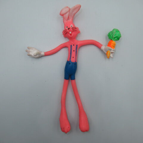 Vintage★Rabbit★Stuffed animal★Bendable★Figure★17cm★Carrot★Overalls 