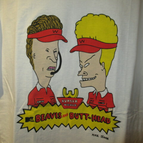 BEAVIS AND BUTT-HEAD★ビーバス・アンド・バットヘッド★MTV★Tシャツ★ぬいぐるみ★人形★フィギュア★Mサイズ★新品★ホワイト