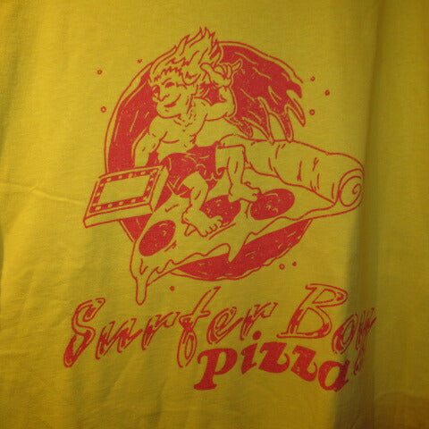STRANGER THINGS★Stranger Things★T-shirt★SurferBoy Pizza★Eleven★Mike★Figure★NET FLIX★XL size★Yellow 