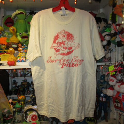 STRANGER THINGS★Stranger Things★T-shirt★SurferBoy Pizza★Eleven★Mike★Figure★NET FLIX★L size★Cream 