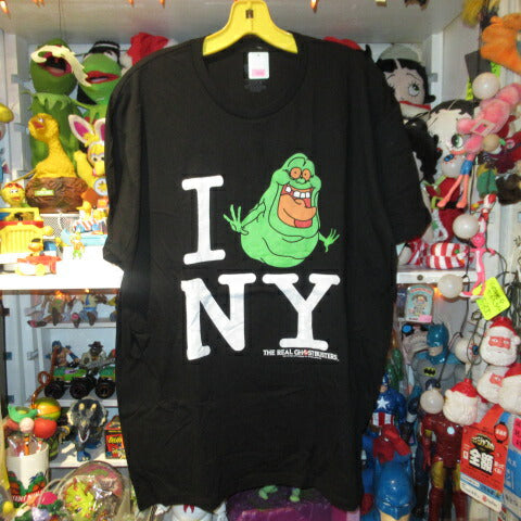 GHOSTBUSTERS★Ghostbusters★Slimer★Green Ghost★T-shirt★Plush toy★Doll★Figure★L size★New★Black 