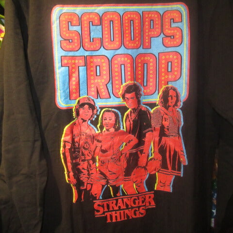 STRANGER THINGS★Stranger Things★T-shirt★Ron T★Eleven★Figure★NET FLIX★M size★Long sleeve★Long sleeve★Black★New★SCOOPS TROOP 