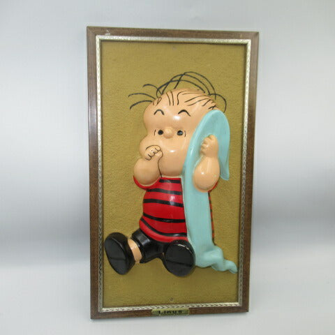 レア！！！1965年★Peanuts★ピーナッツ★SNOOPY★スヌーピー★Linus★ライナス★3-D Wall Art★絵画★フィギュア★人形★ビンテージ★3-Dディスプレイ★２０．５ｘ３６センチ