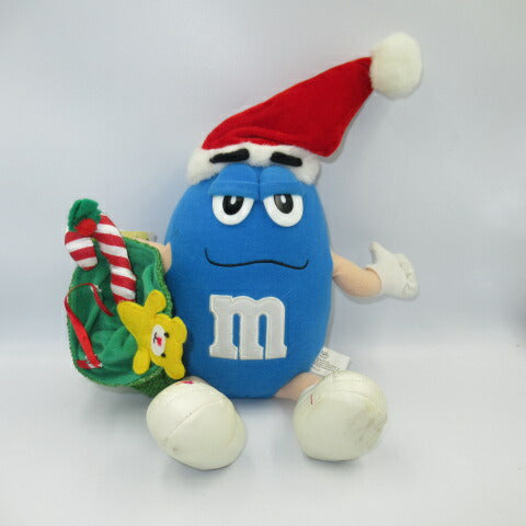 m＆m's★エムアンドエムズ★クリスマス★サンタクロース★ぬいぐるみ★人形★フィギュア★ディスペンサー★ブルー★30センチ