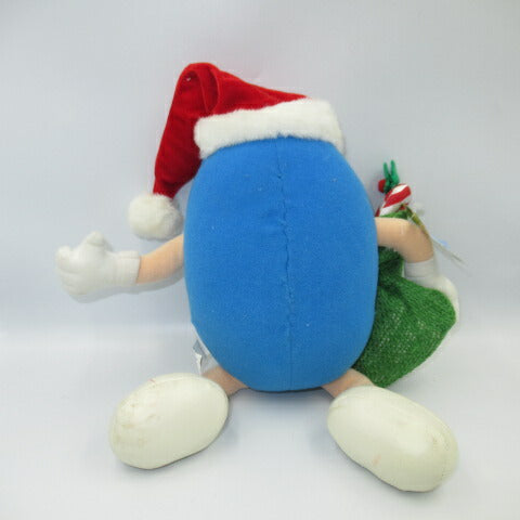 m＆m's★エムアンドエムズ★クリスマス★サンタクロース★ぬいぐるみ★人形★フィギュア★ディスペンサー★ブルー★30センチ