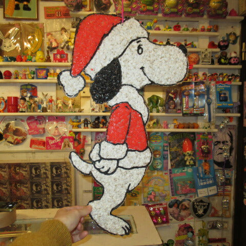70's★Peanuts★ピーナッツ★SNOOPY★スヌーピー★popcorn art★ポップコーンアート★フィギュア★人形★ビンテージ★Christmas★クリスマス★サンタ