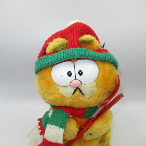 80's★ビンテージ★ガーフィールド★ぬいぐるみ★人形★フィギュア★GARFIELD★DAKIN★ダキン★クリスマス★ニット★冬★スキー★