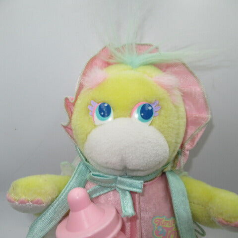 80's★Turtle Tots★タートルトッツ★ぬいぐるみ★人形★カメ★イエロー×ピンク★哺乳瓶付