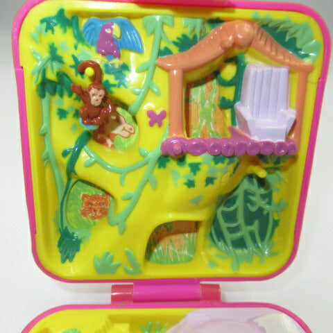 90's★ビンテージ★Polly Pocket★ポーリーポケット★コンパクト★人形★フィギュア★ままごと★ドールハウス★四角★濃いピンク★日焼けあり