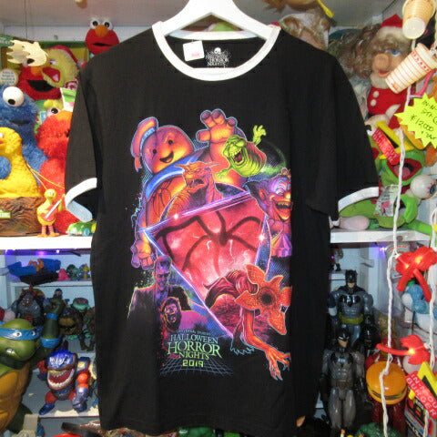 GHOSTBUSTERS★Ghostbusters★IT★Demogorgon★Universal Monsters★T-shirt★Universal Studios★HORROR NIGHTS 2019★Plush★Doll★Figure★M size★Black x White★Trim T★USED 