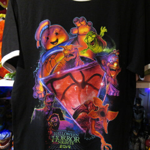 GHOSTBUSTERS★Ghostbusters★IT★Demogorgon★Universal Monsters★T-shirt★Universal Studios★HORROR NIGHTS 2019★Plush★Doll★Figure★M size★Black x White★Trim T★USED 